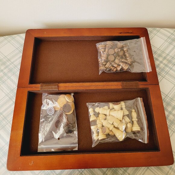 Cardinal Industries Wood Chess Redwood Foldable Board 16x15.5 - Picture 5 of 6
